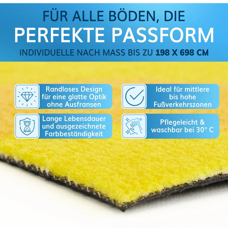 Perfekte Passform für alle Böden – Fußmatte mit Logo, individuell nach Maß gefertigt.