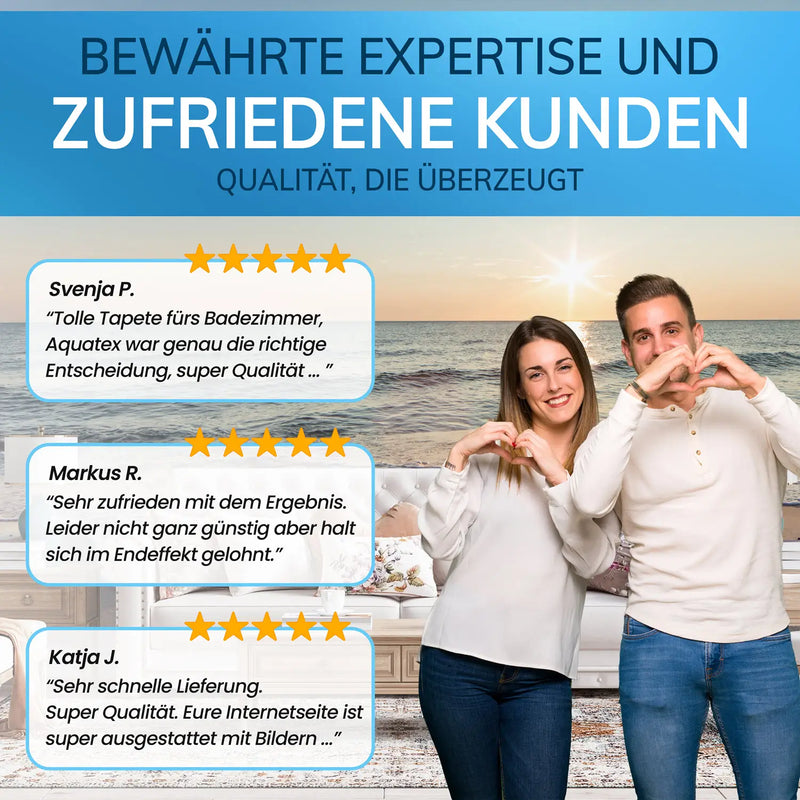 Kundenbewertungen für Fototapeten, zufriedene Kunden und bewährte Expertise