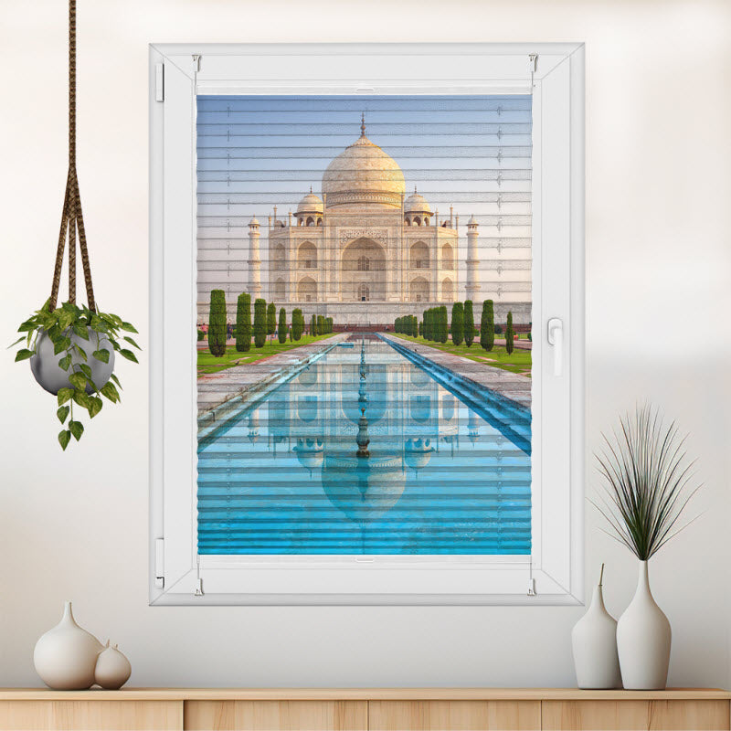 Wabenplissee mit Motiv: Taj Mahal