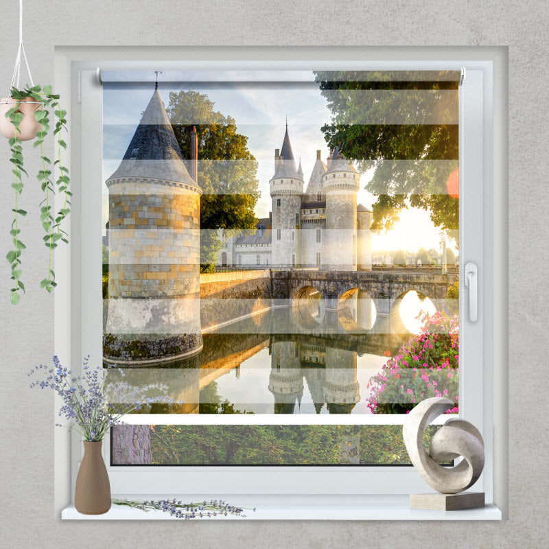 Klemmfix Doppelrollo mit Motiv: Schloss Loire Tal