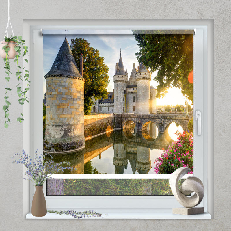 Klemmfix Rollo mit Motiv: Schloss Loire Tal