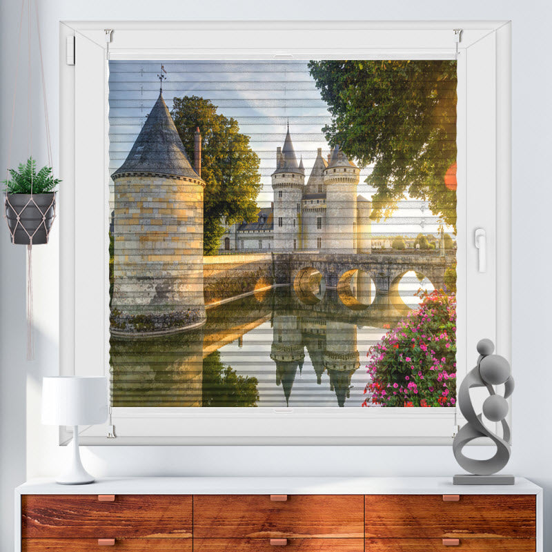 Plissee mit Motiv: Schloss Loire Tal