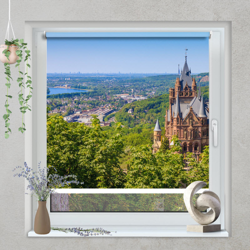 Klemmfix Rollo mit Motiv: Schloss Drachenburg