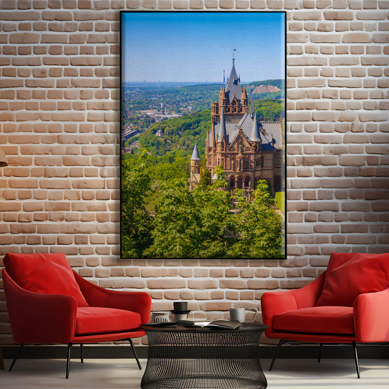 Textilspannrahmen mit Motiv: Schloss Drachenburg