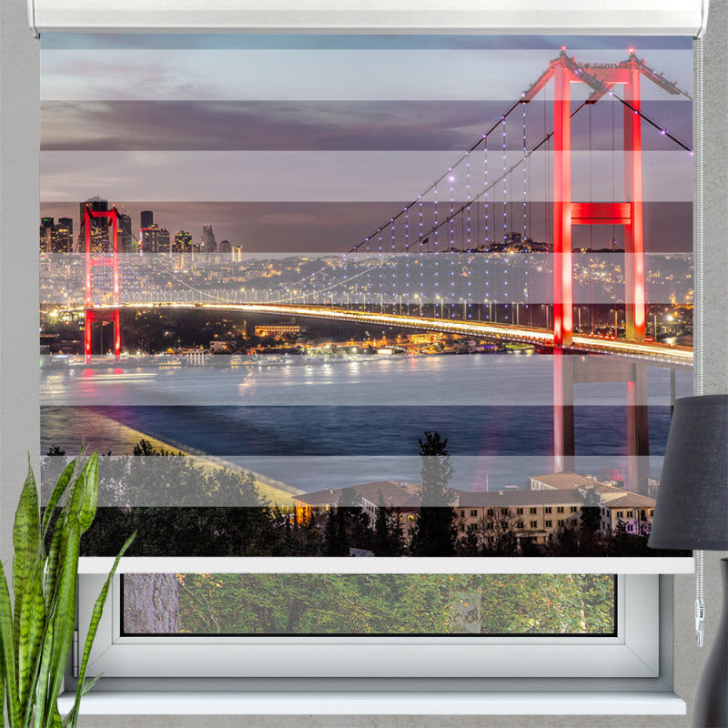 Doppelrollo mit Motiv: Istanbul Bosporusbrücke