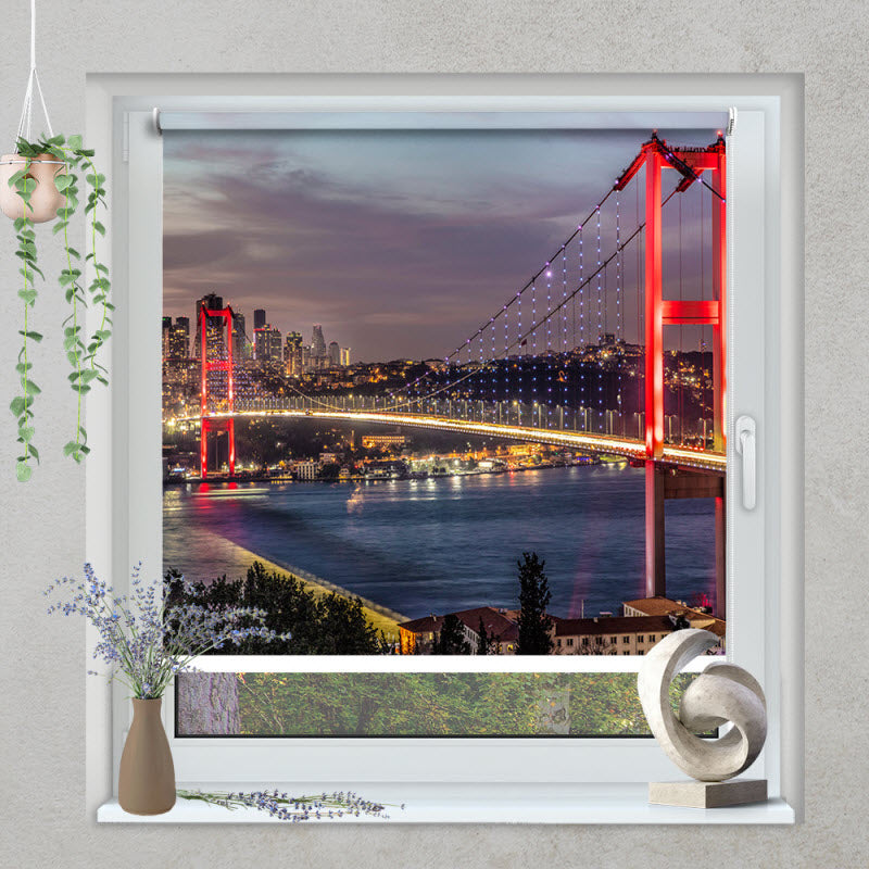 Klemmfix Rollo mit Motiv: Istanbul Bosporusbrücke