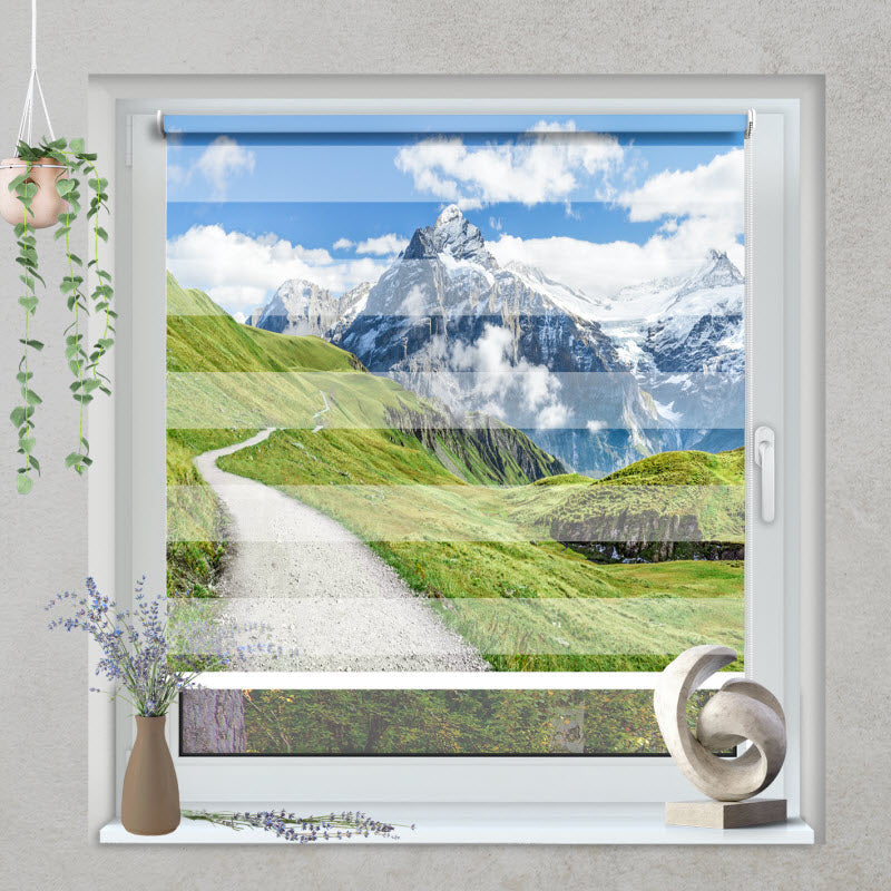 Klemmfix Doppelrollo mit Motiv: Schweizer Alpen - Grindelwald
