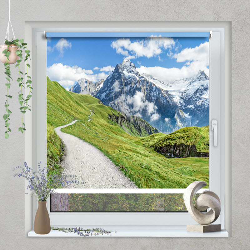 Klemmfix Rollo mit Motiv: Schweizer Alpen - Grindelwald