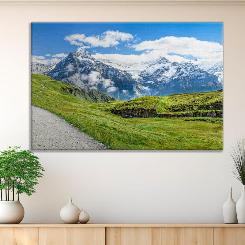 Leinwand mit Motiv: Schweizer Alpen - Grindelwald