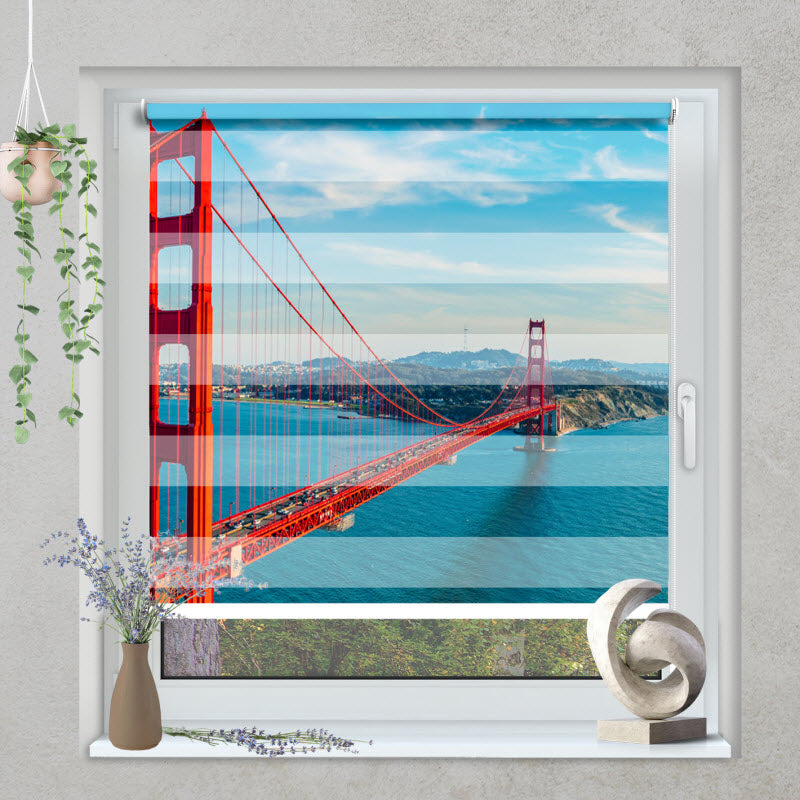 Klemmfix Doppelrollo mit Motiv: Golden Gate Brücke
