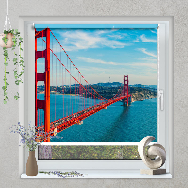 Klemmfix Rollo mit Motiv: Golden Gate Brücke