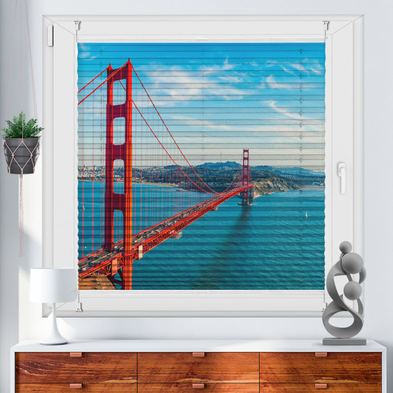 Wabenplissee mit Motiv: Golden Gate Brücke