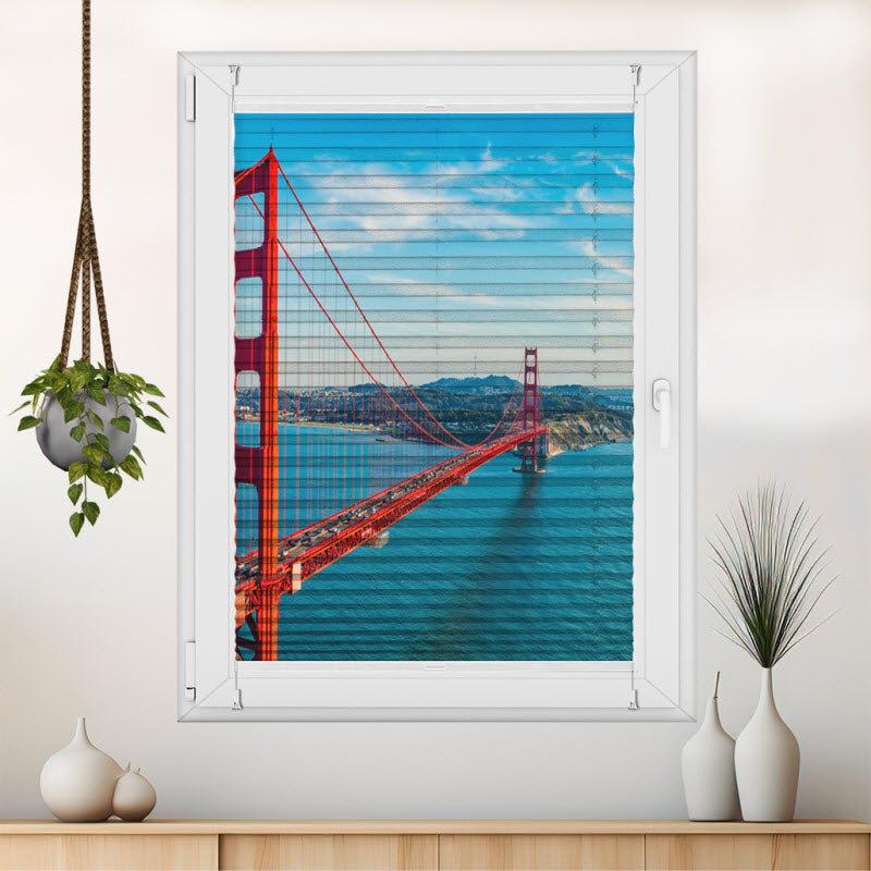 Plissee mit Motiv: Golden Gate Brücke