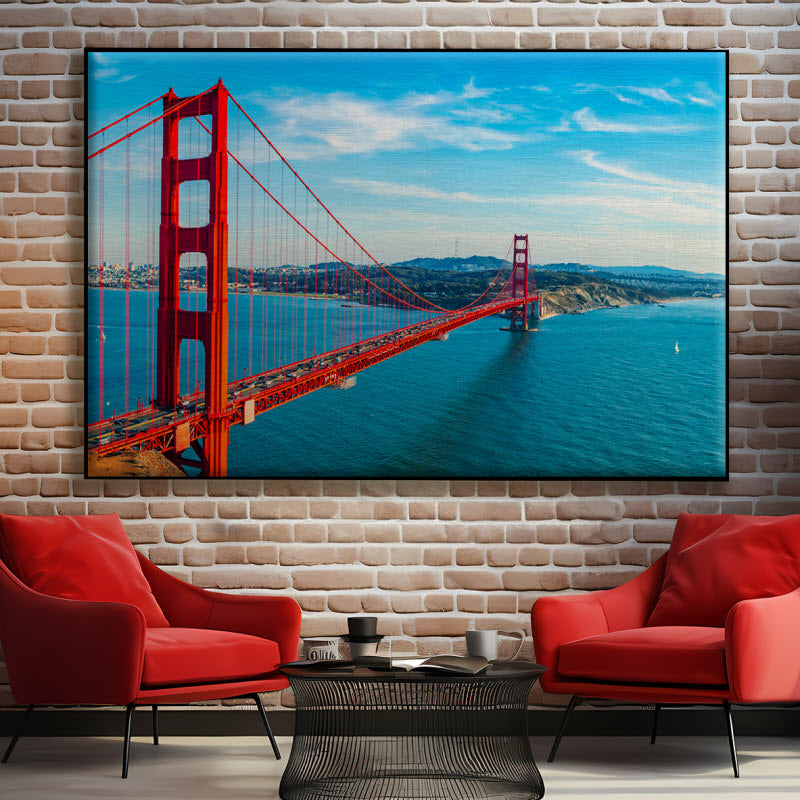 Textilspannrahmen mit Motiv: Golden Gate Brücke