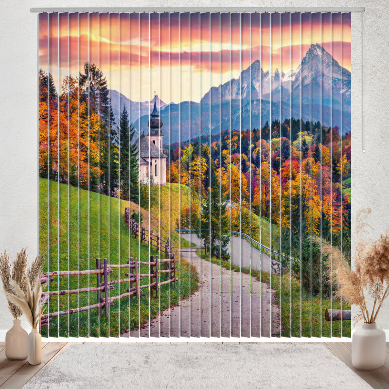 Lamellenvorhang mit Motiv: Sonnenaufgang in den Alpen