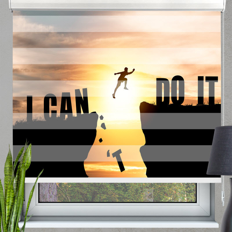 Doppelrollo mit Motiv: Spruch - Motivation: I CAN DO IT