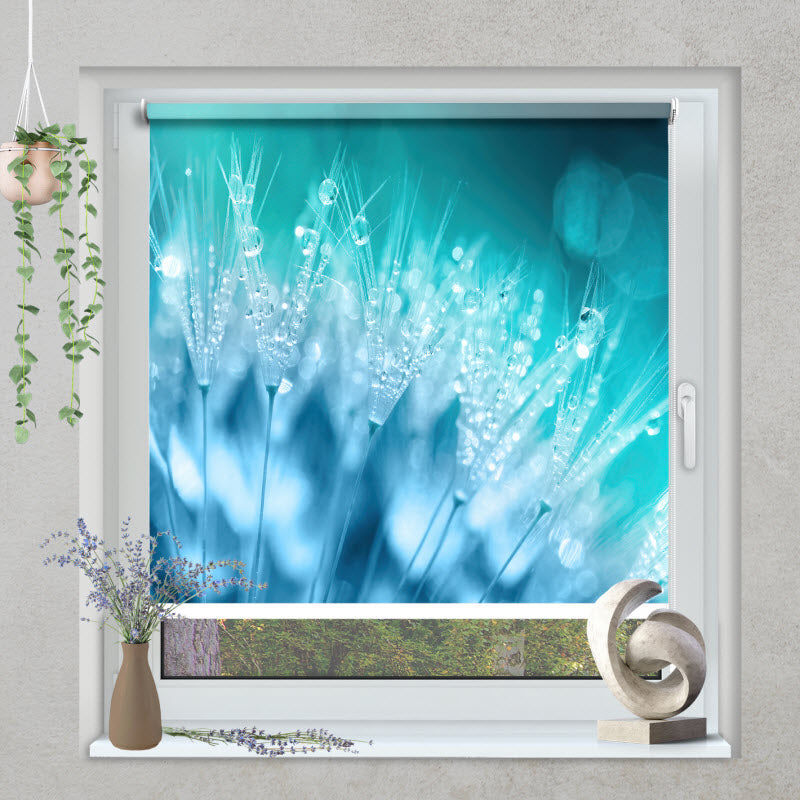 Klemmfix Rollo mit Motiv: Pusteblume mit Wassertropfen