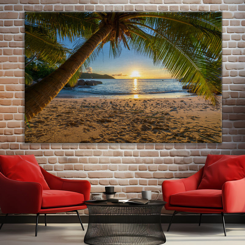 Leinwand mit Motiv: Palme am Strand 