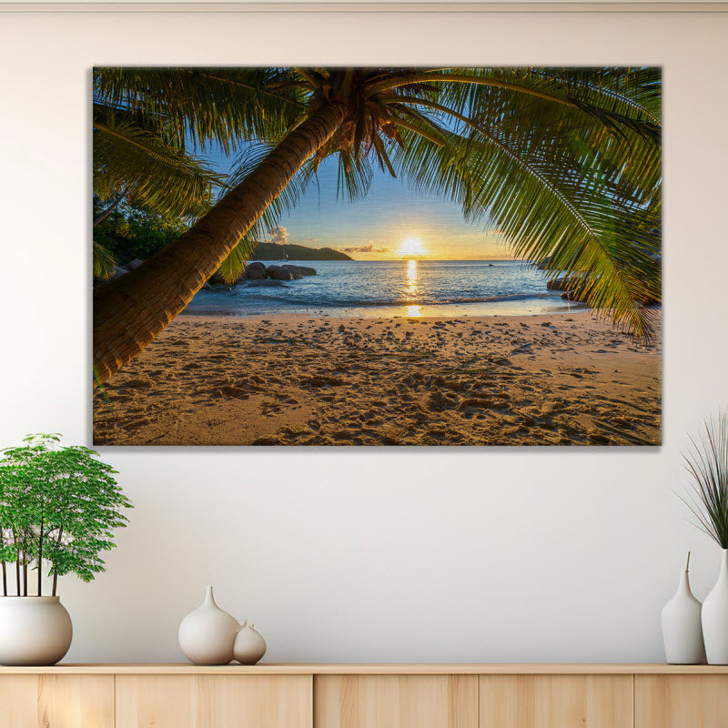 Leinwand mit Motiv: Palme am Strand 