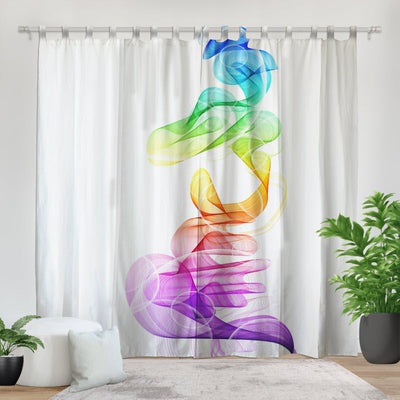 Fotovorhang: Bunte Rauchwellen