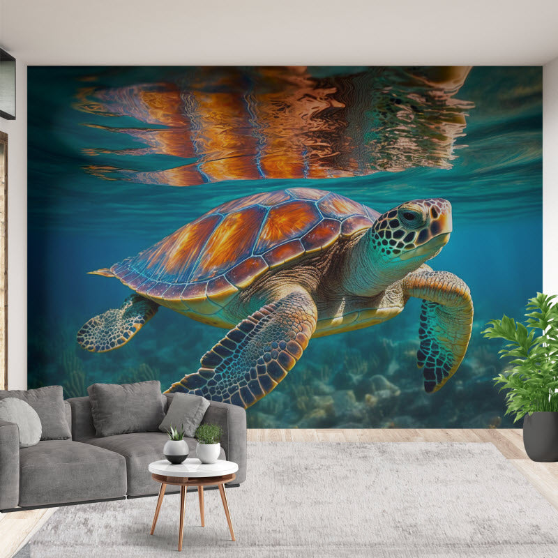 Tapete mit Motiv: Schildkröte Unterwasser