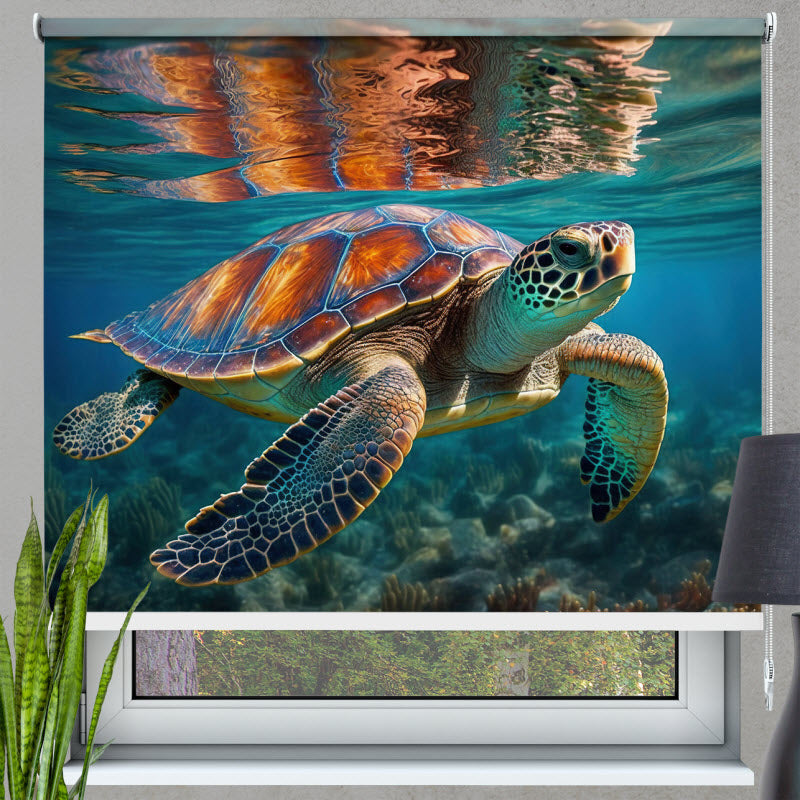 Rollo mit Motiv: Schildkröte Unterwasser