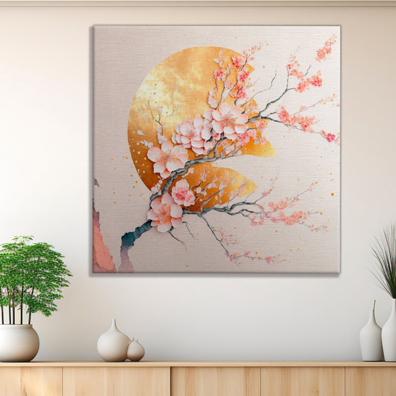 Leinwand mit Motiv: Abstraktes Design - Sakura Blüte