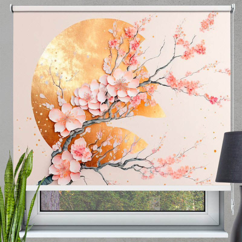 Rollo mit Motiv: Abstraktes Design - Sakura Blüte
