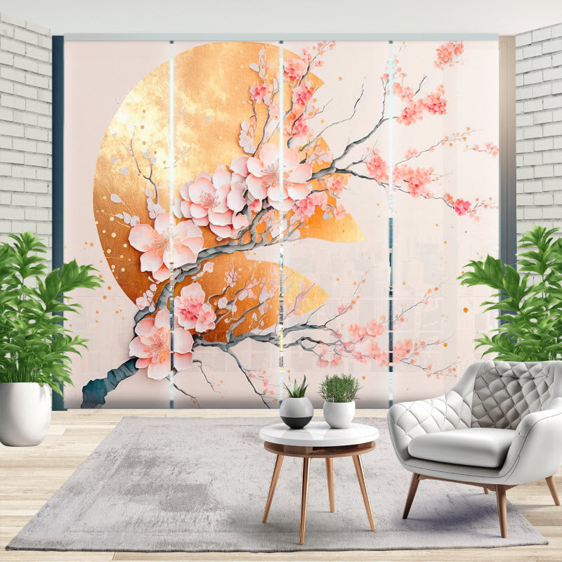 Schiebegardine mit Motiv: Abstraktes Design - Sakura Blüte
