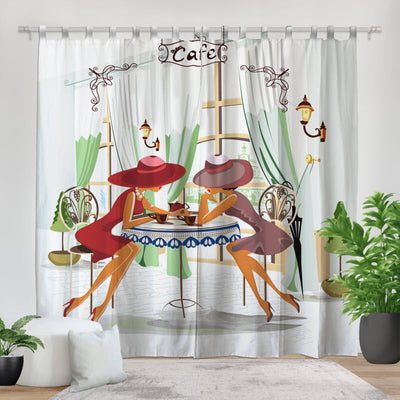 Fotovorhang: Modische Frauen im Cafe