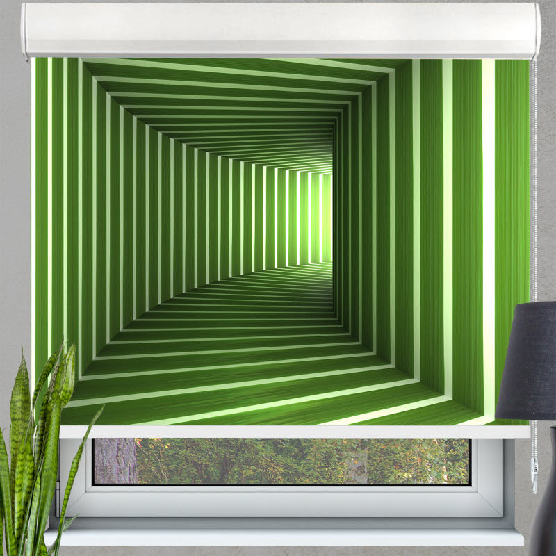 Kassettenrollo mit Motiv: Grüner Tunnel