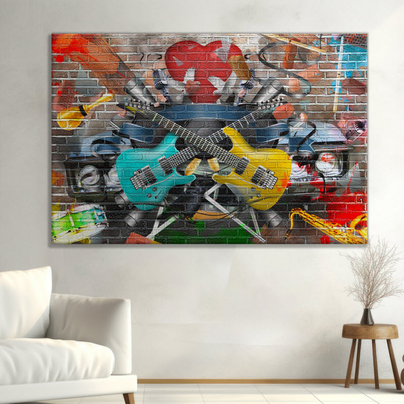 Leinwand mit Motiv: Graffiti Gitarre