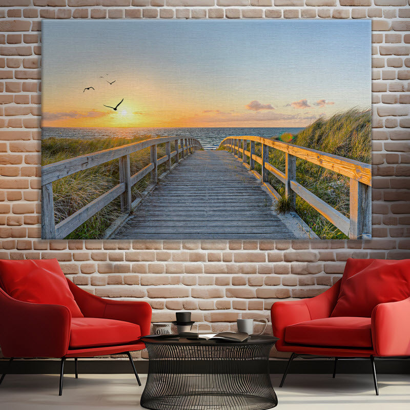 Leinwand mit Motiv: Sonnenuntergang in Sylt