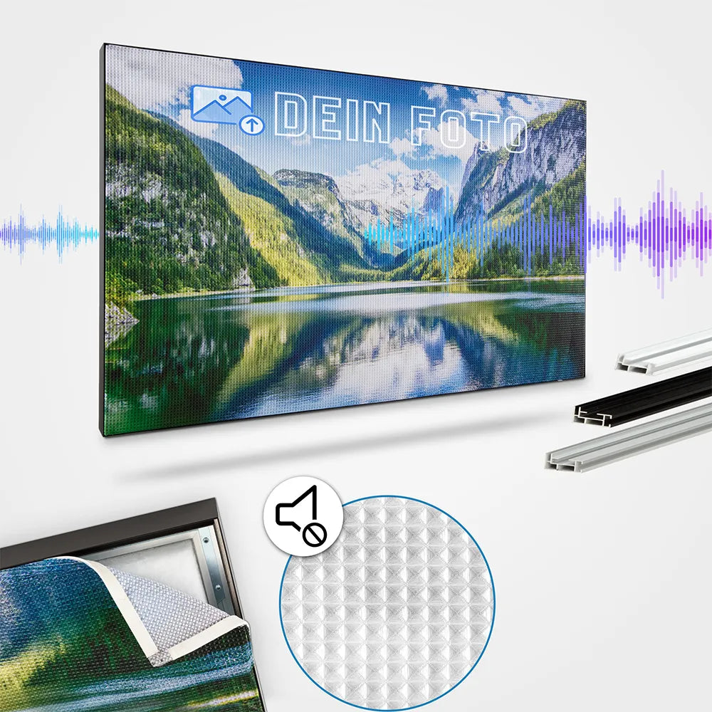 Schallabsorbierendes Akustikbild mit eigenem Motiv