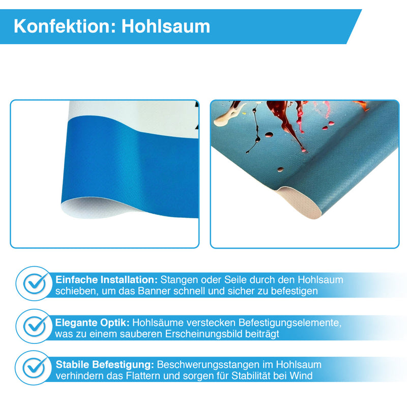 Banner Konfektion: Hohlsaum