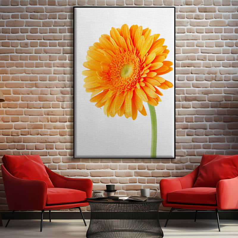 Textilspannrahmen mit Motiv: Orangene Gerbera