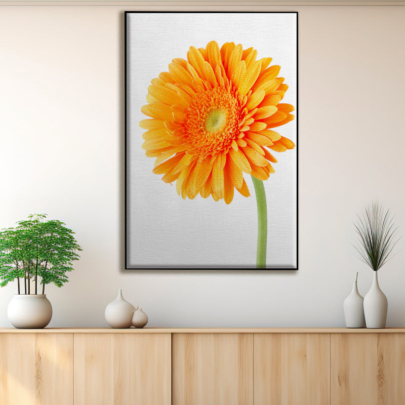 Textilspannrahmen mit Motiv: Orangene Gerbera