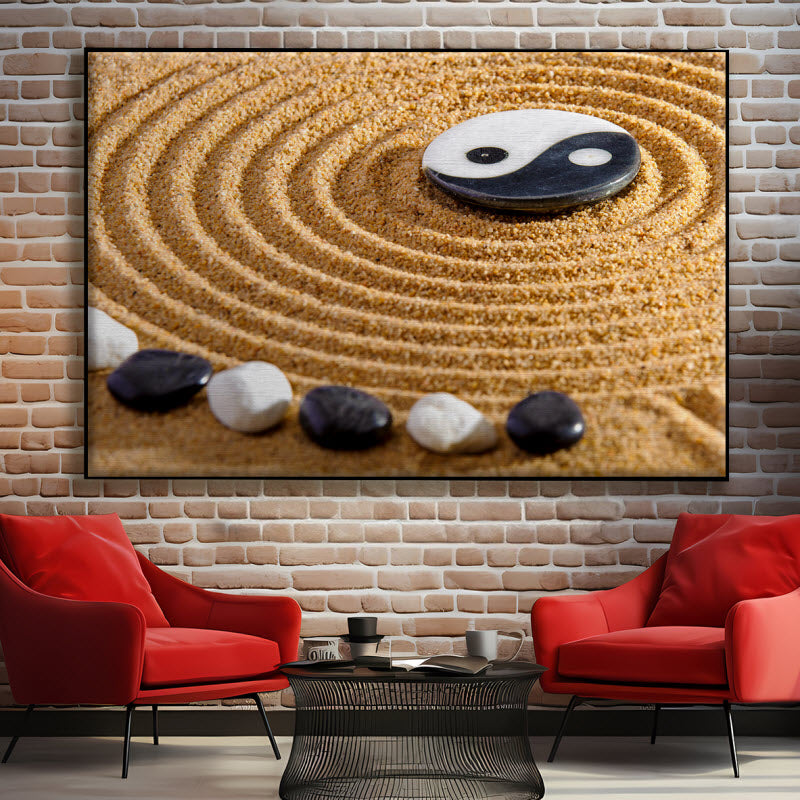 Textilspannrahmen mit Motiv: Yin Yang