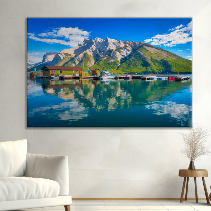 Leinwand mit Motiv: Berge am See