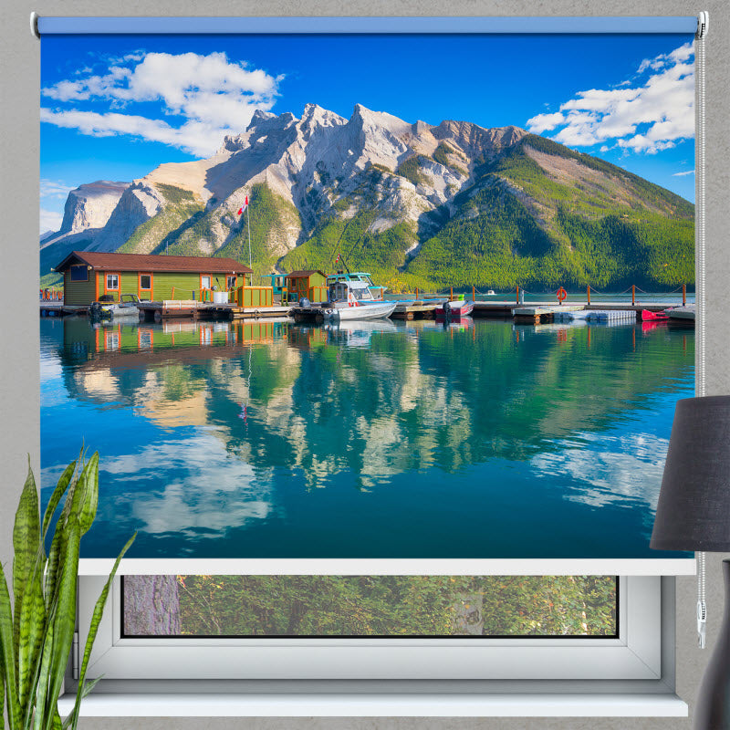 Rollo mit Motiv: Berge am See