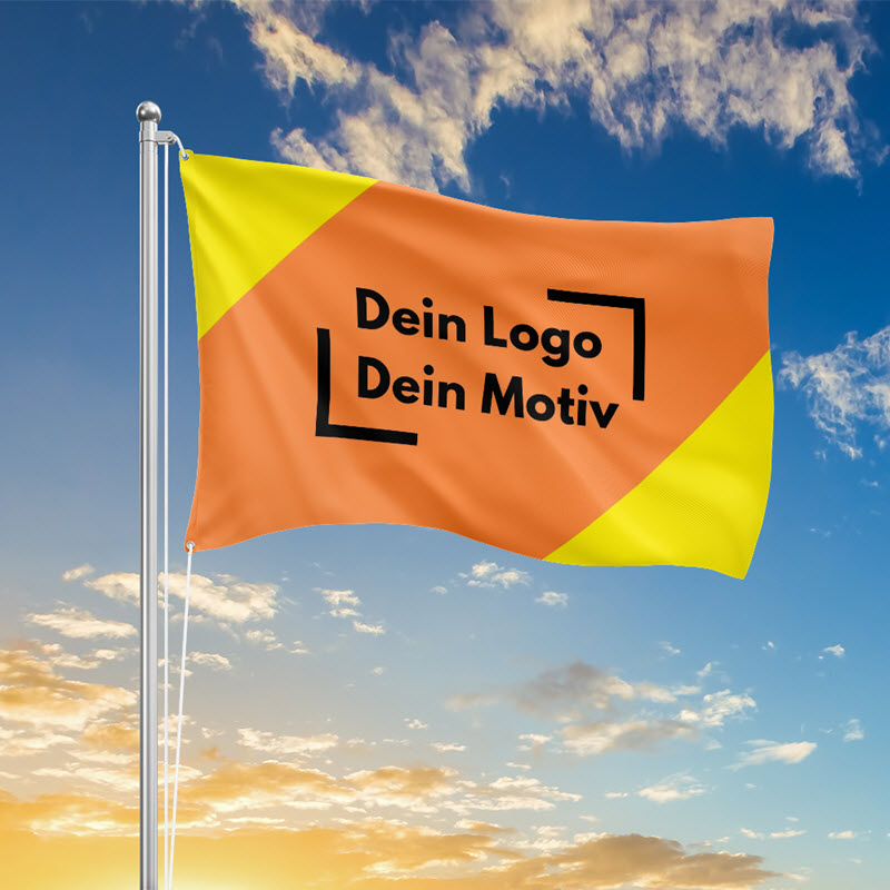 Fahne selbst gestalten: Dein Logo oder Dein Motiv bedrucken