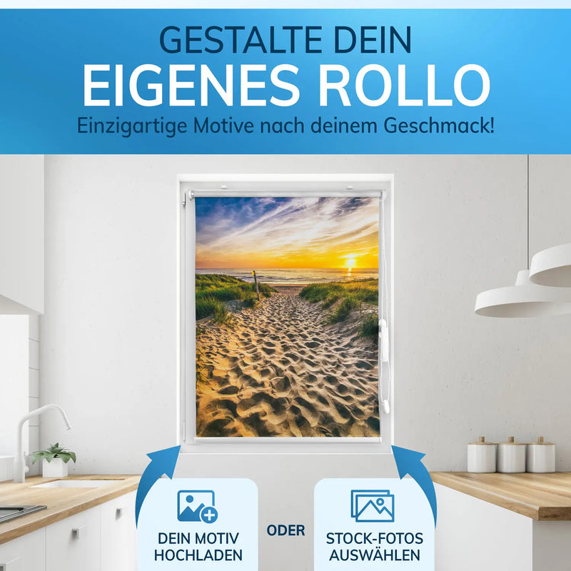 Eigenes Rollo gestalten mit eigenem Motiv oder Stock-Foto