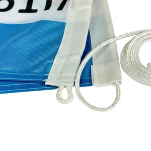 Vereinsflagge mit Besatzband, Kordel und Schlaufe